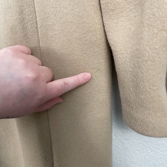 Zara x Kaia Gerber Wool Blend Long Overcoat Camel Large Classic Capsule Timeless - Picture 11 of 16